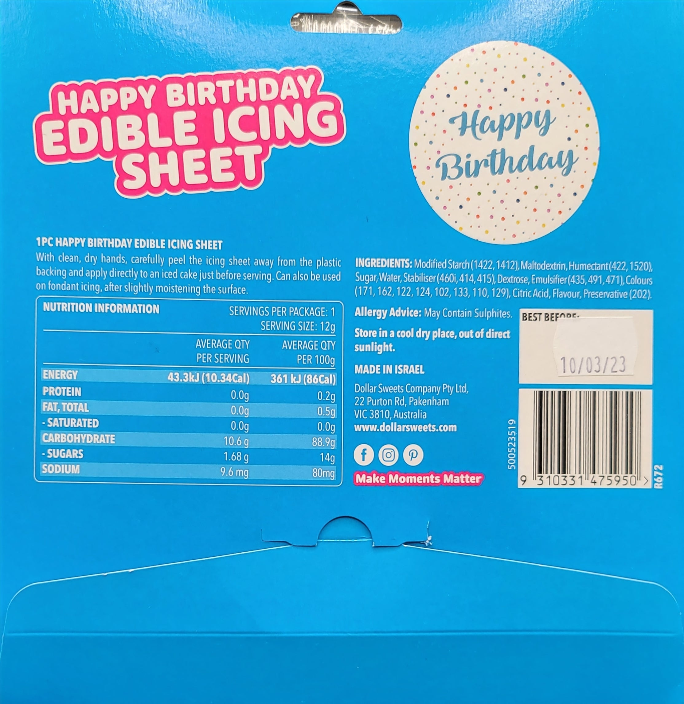 Edible Happy Birthday Icing Sheet Grove Online