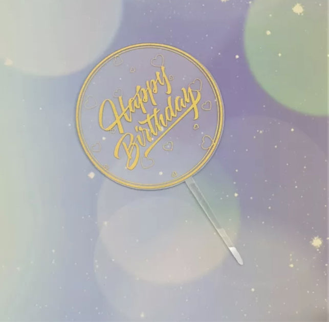 Cake Topper Happy Birthday Glitter